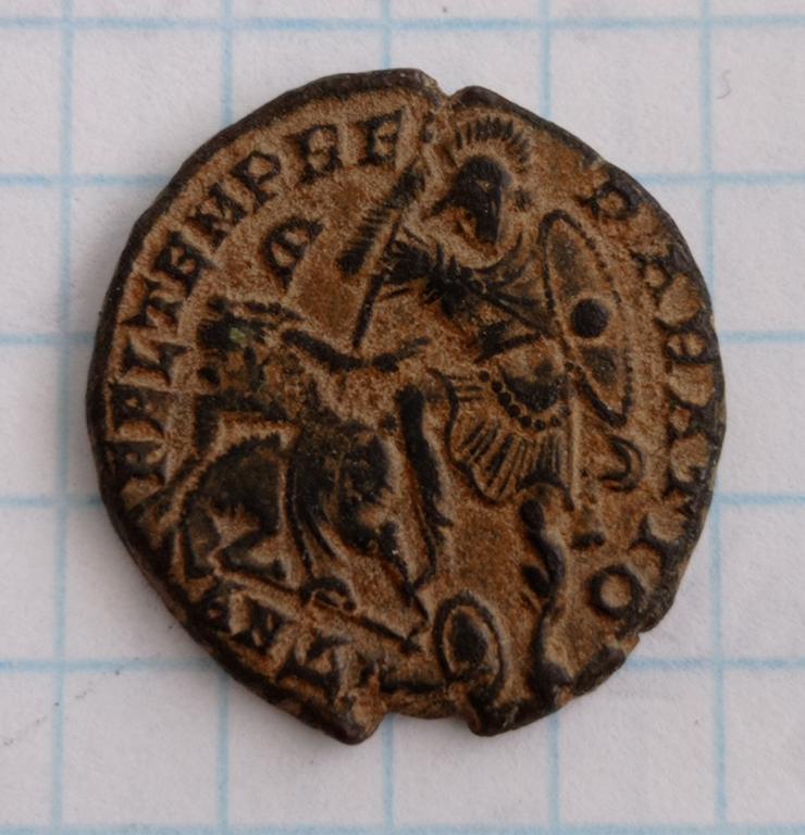 Фоллис. Констанций II. 351-355 г. н. э. Реверс: ВОЗВРАЩЕНИЕ СЧАСТЛИВЫХ ВРЕМЕН