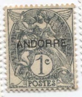 1931.Андорра французская.Надпечатка на м.Франции.1м.*