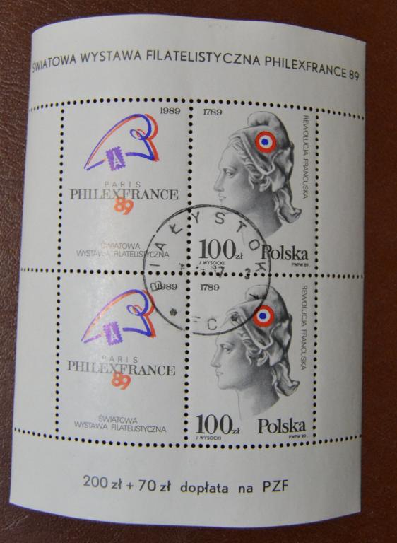 Польша 1989 г. Филвыставка PHILEXFRANCE-89, Париж, Блок  СТО