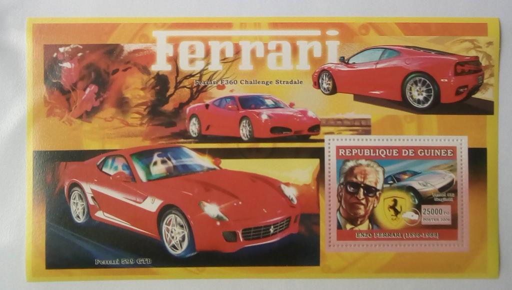 Гвинея 2006. Автомобили Феррари. Блок чистый. MNH**