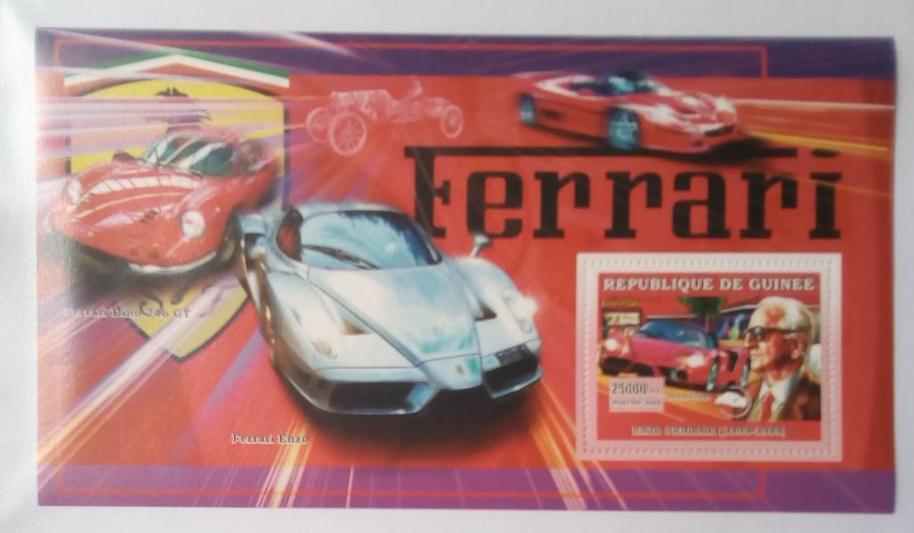 Гвинея 2006. Автомобили Феррари. Блок чистый. MNH**