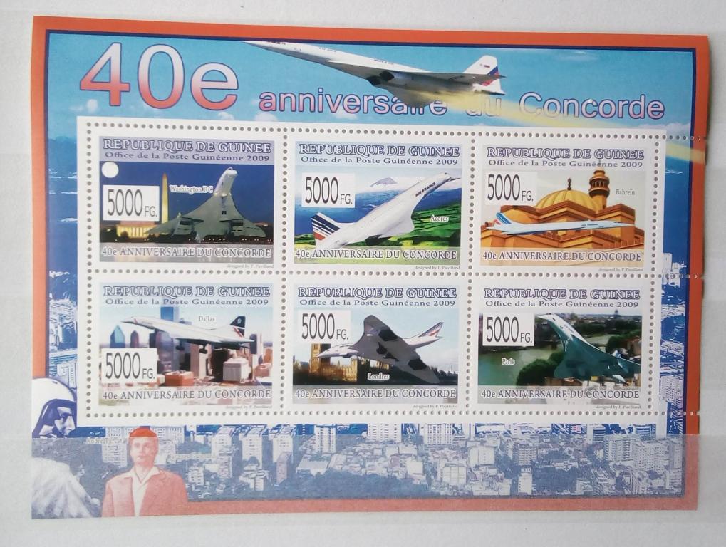 Гвинея 2007. Авиация. Самолет. Конкорд. Лист чистый. MNH**