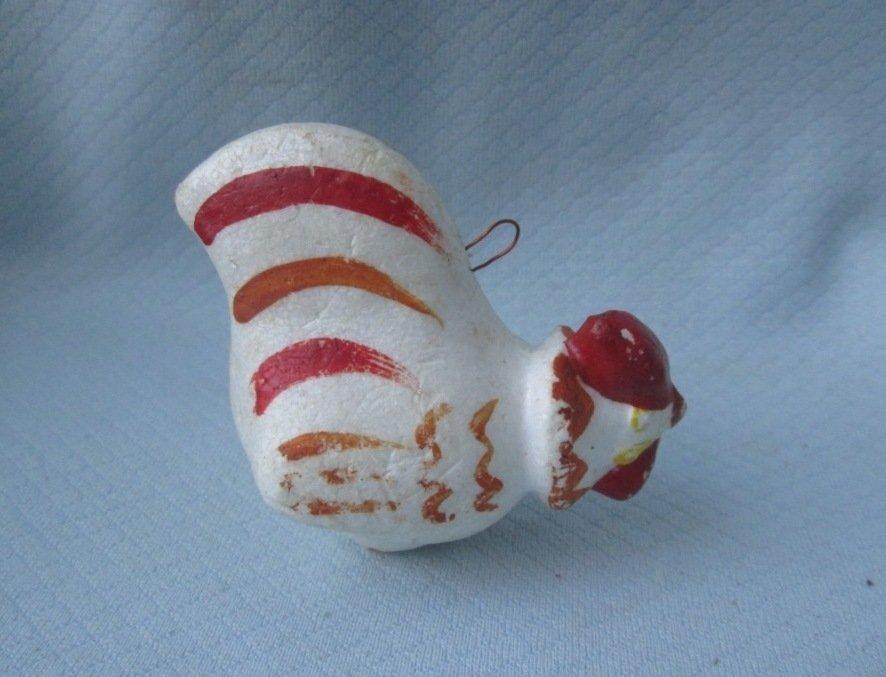 Ёлочная игрушка курица пенопласт винтаж СССР