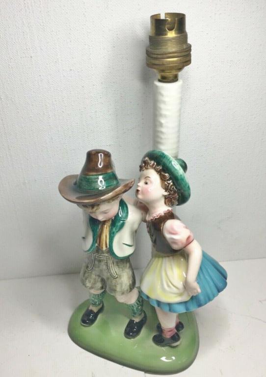 АНТИКВАРНАЯ СТАТУЭТКА ЛАМПА ТИРОЛЬСКИЕ ДЕТИ  Royal Belvedere АВСТРИЯ