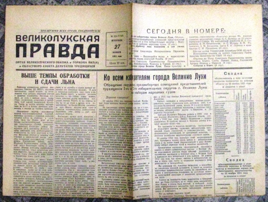 Правда 1951. Газета правда 1951. Великолукская правда. Газета Великолукская правда.