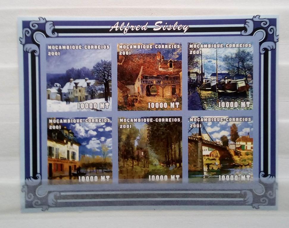 Мозамбик 2001. Живопись, художники. Малый лист чистый БЗ. MNH**