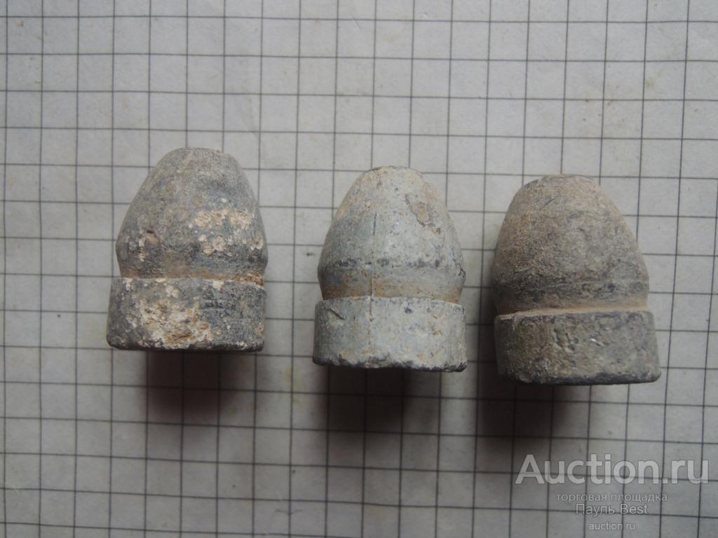 3 ММГ пуль от Французского Гвардейского ружья, свинец. Крымская война