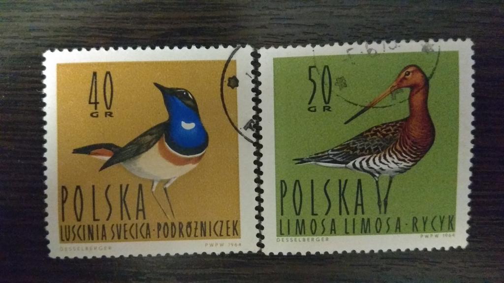 Марки.Фауна.Польша.1964.Птицы.Гашеные.Михель 0,62Г евро.Сост.идеальное
