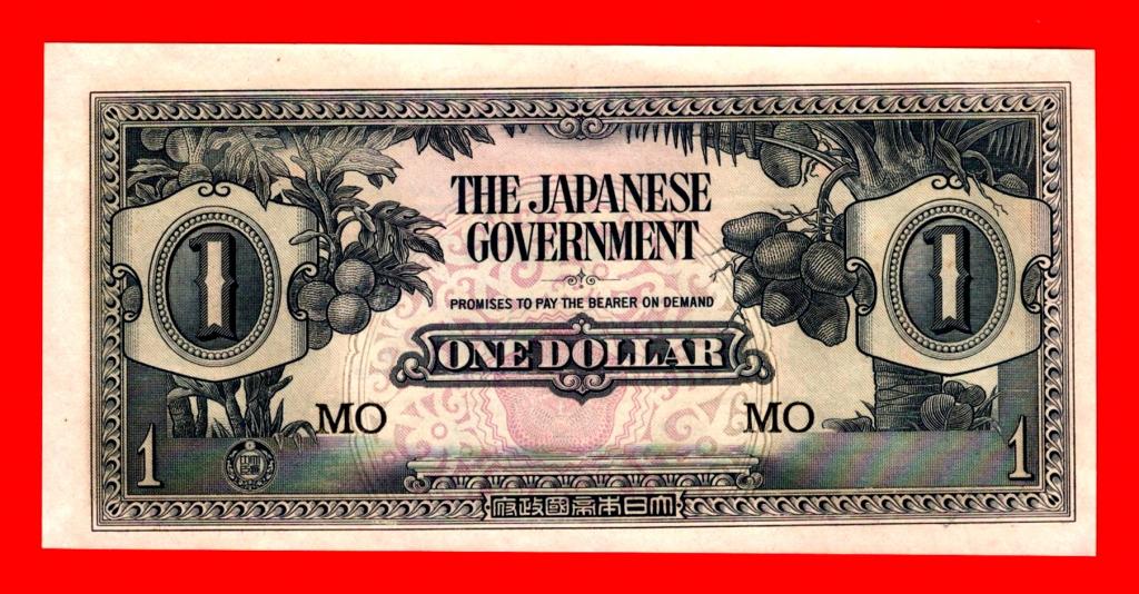 Малайя (Малайзия, Япония оккупация), 1 доллар, 1942, UNC, серия MO, МЕТАЛЛОГРАФИЯ – РЕДКАЯ, № 6