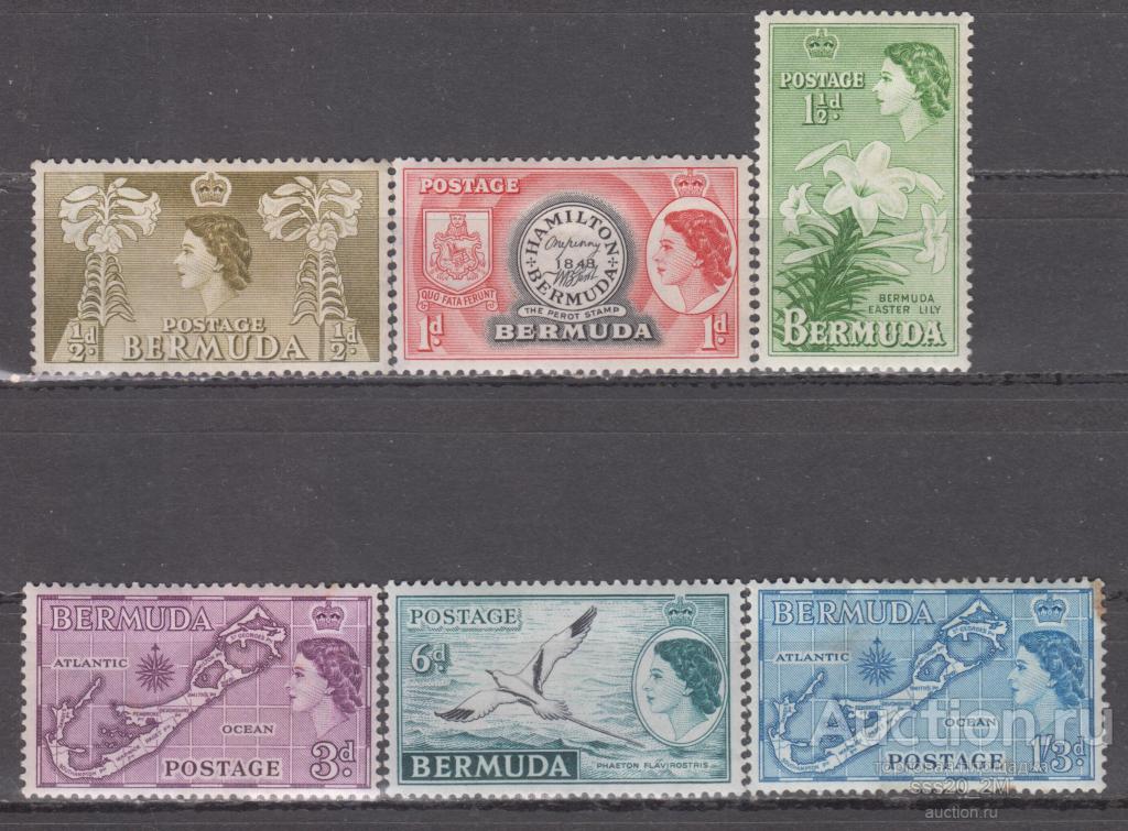 Бермуды 1953 Елизавета II местные мотивы Mi130-132,135,138,142 MH/MLH