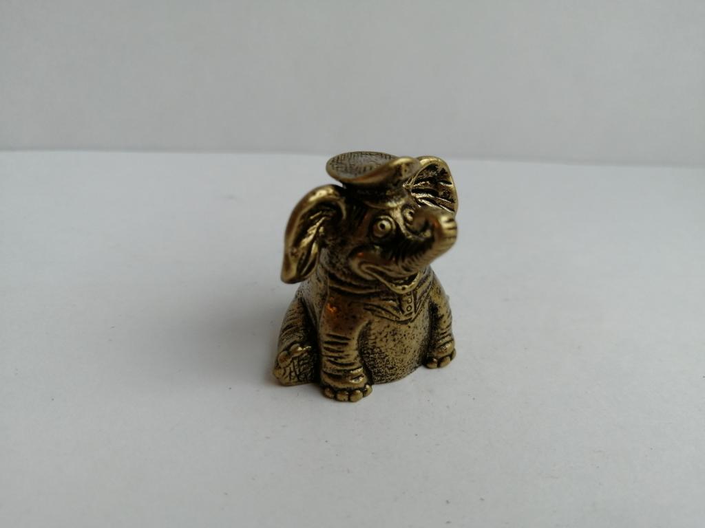 КОЛОКОЛЬЧИК СЛОН В КЕПКЕ ЛАТУНЬ ОРИГИНАЛЬНЫЙ !!!