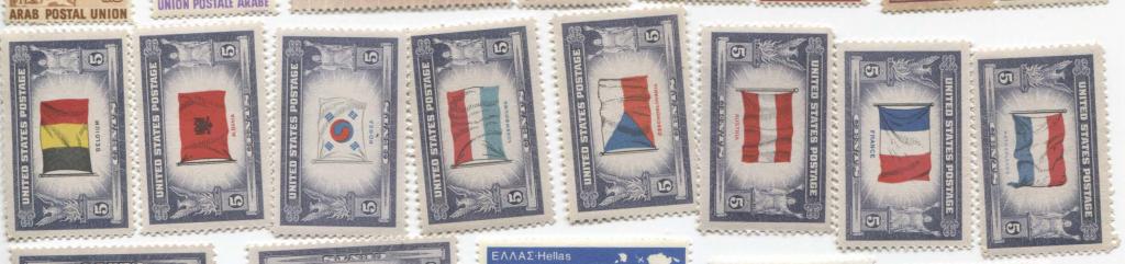 1943.США.Флаги стран оккуппированных Германией,Италие, японией.10м.2 скана.**