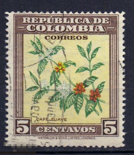 Цветы,флора, Колумбия, 1947, гашеная, MI 0.2euro №499