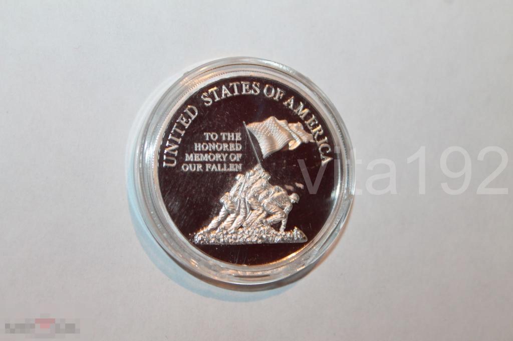 ЖЕТОН. МЕМОРИАЛ КОРПУСА МОРСКОЙ ПЕХОТЫ США. ПОСЕРЕБРЕНИЕ. 