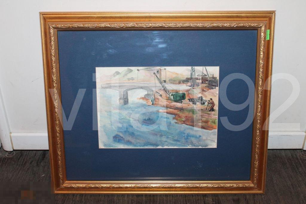 КАРТИНА. СССР. ПАСПАРТУ. СТЕКЛО. ПОДПИСЬ АВТОРА. 