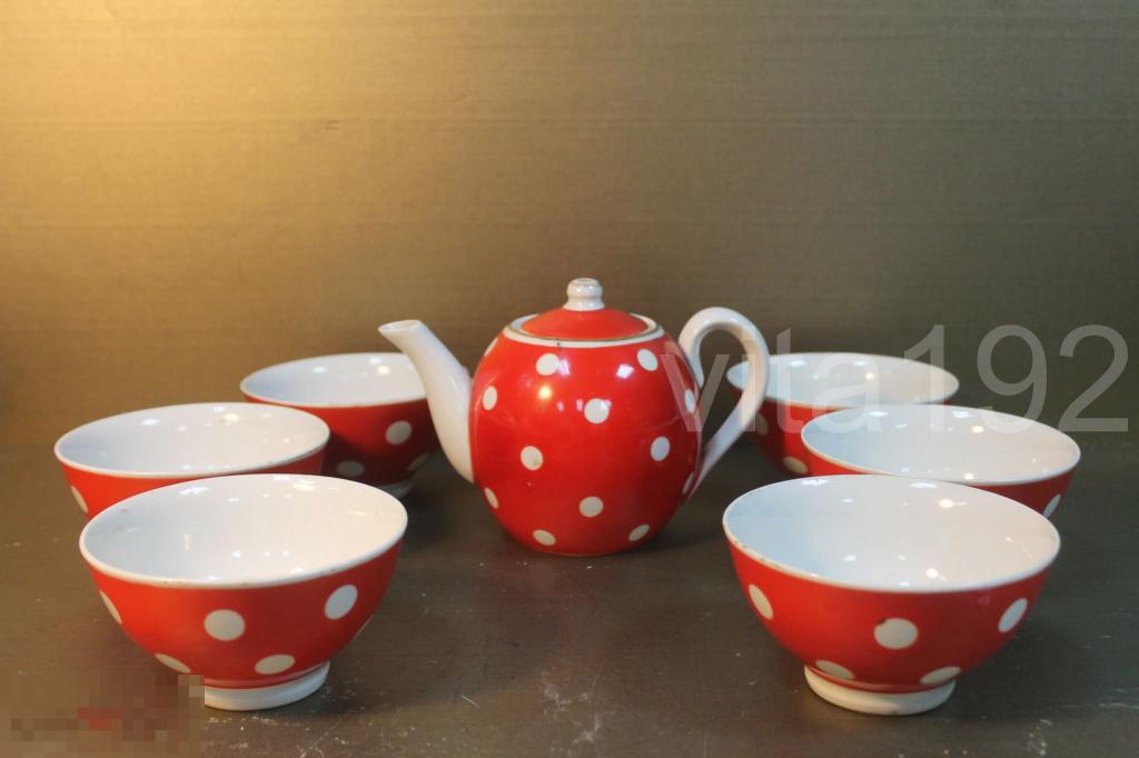 ФАРФОР. ЧАЙНЫЙ СЕРВИЗ. ПЕСОЧНОЕ. ПИАЛА. 1971 г.   7 ПРЕДМЕТОВ. * 