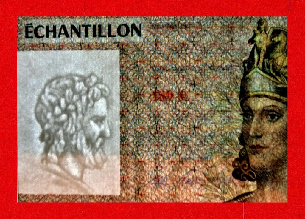 Франция, тестовая банкнота ECHANTILLON 10103, с водяными знаками, UNC, № 1