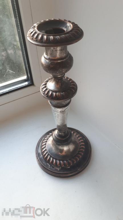 подсвечник Эмме 1840е годы накладное серебро 