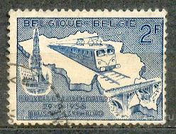 Бельгия 1956 транспорт паровозы мосты архитектура