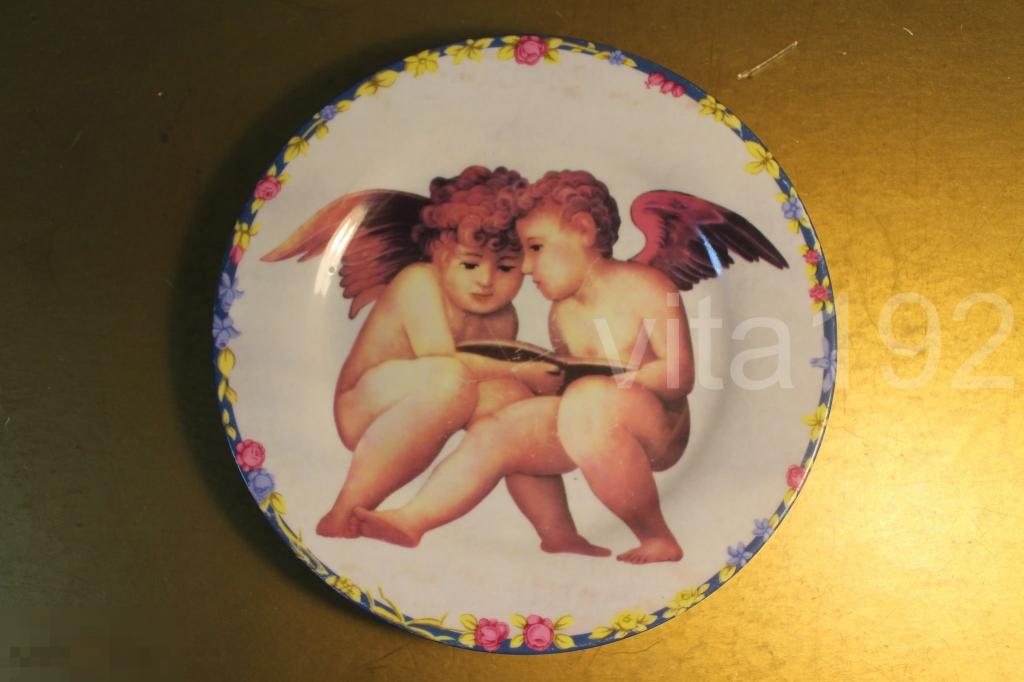 ФАРФОР. ДЕКОРАТИВНАЯ ТАРЕЛКА. КЛЕЙМО. АНГЕЛ. 
