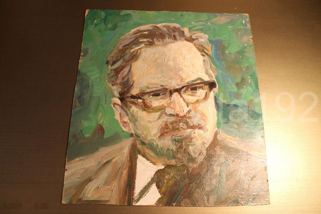 КАРТИНА. КАРТОН. МАСЛО. ПОРТРЕТ МУЖЧИНЫ. ДЕЯТЕЛЬ. 