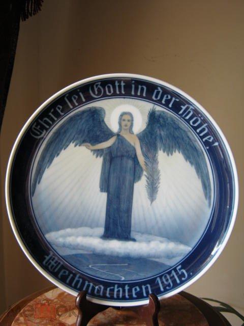 Рождественская тарелка. Fraureuth/Фрауройт, 1915 г., Германия. Rare.