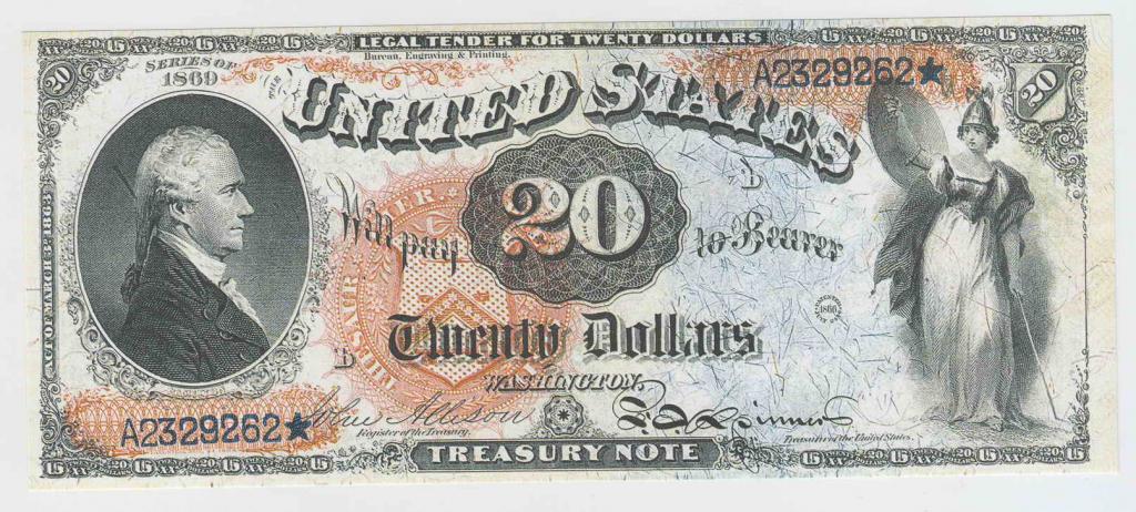 США 20 долларов 1869 копия