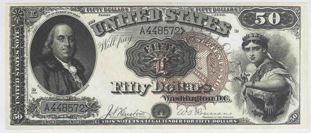 Доллар как выглядит купюра 100 старая США 50 долларов 1880 копия - покупайте на Auction.ru по выгодной цене. Лот из Че