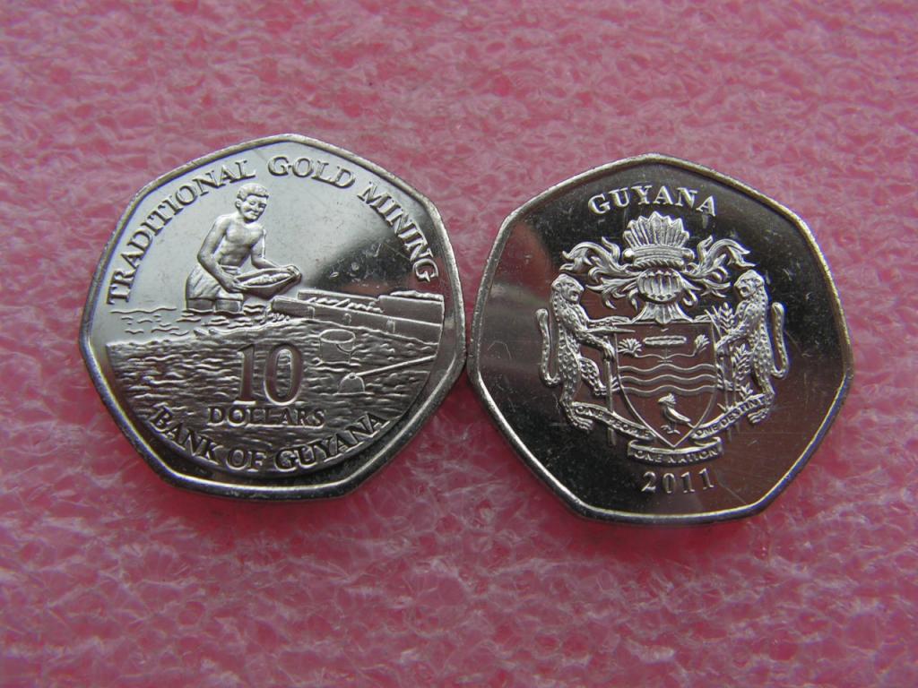 Гайана 10 долларов 2011 unc