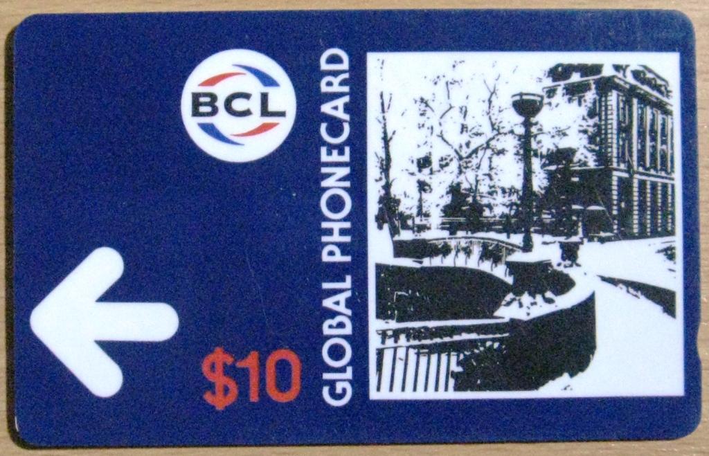Т01-129 ТЕЛЕФОННАЯ КАРТА BCL 10 $, GLOBAL PHONECARD, ЛЕНИНГРАД