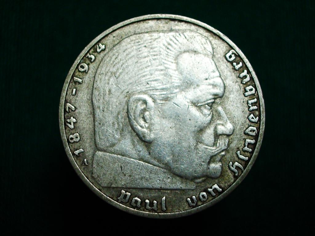 Германия. 2 марки 1937 года.  Серебро. Отличное состояние! В коллекцию!