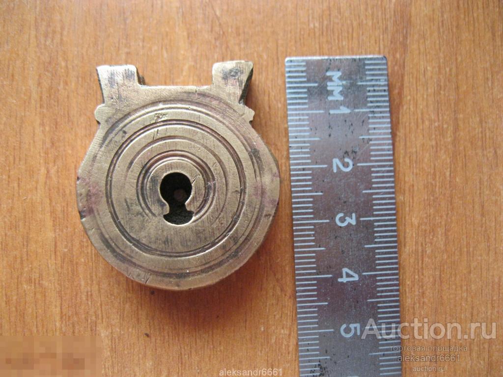 замок шкатулка ларец замочек старинный до 1917 г  бронза маленький 37 мм 