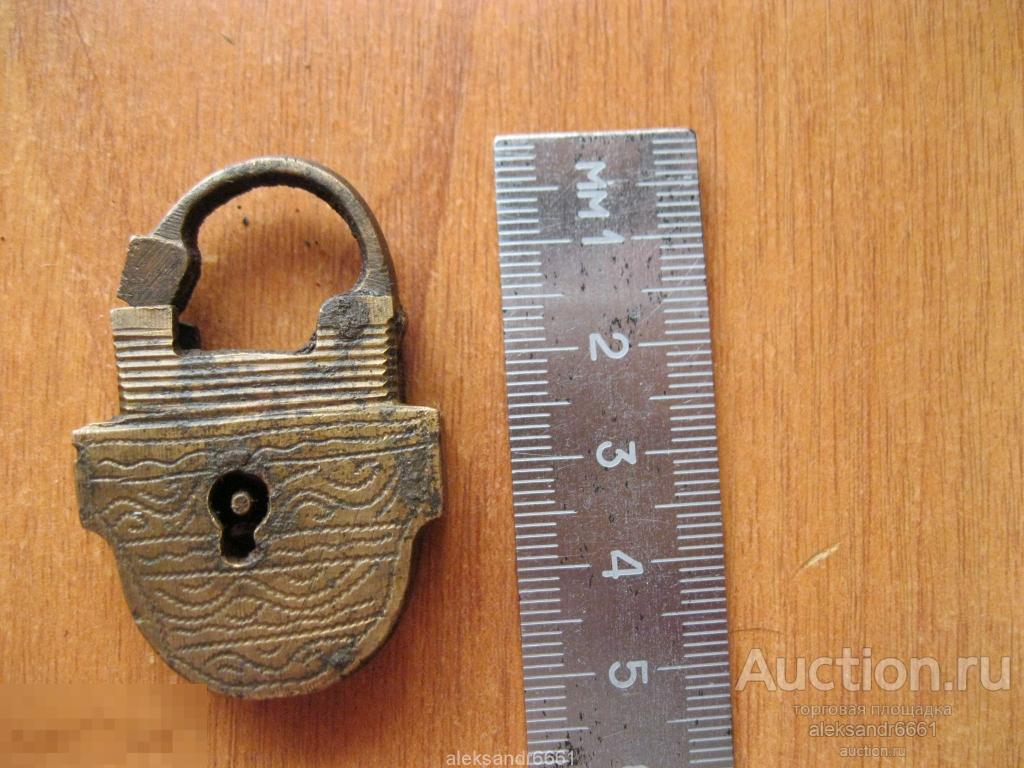 замок шкатулка ларец замочек старинный до 1917 г  бронза маленький 37 мм 