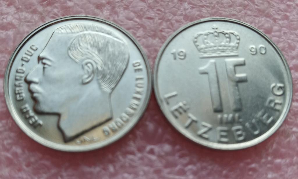 Люксембург 1 франк 1990 unc-aunc