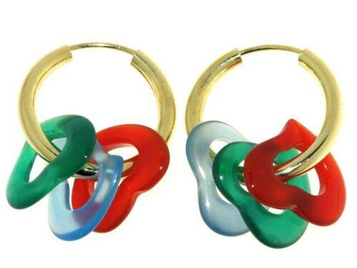 Серьги золото 333 пр. агат Сердечки Модные НОВЫЕ