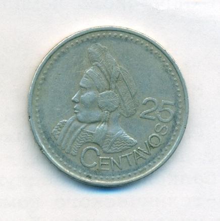 Гватемала 25 сентаво 2000  год  КМ# 278.6