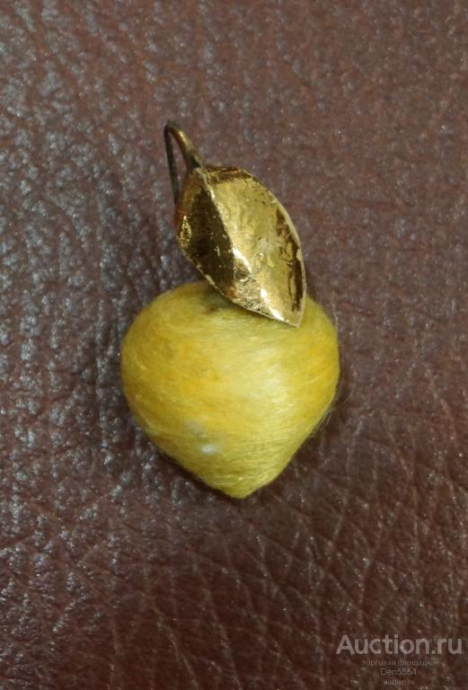 Елочная игрушка СССР ЛИМОН Папье-маше Вата Бумага