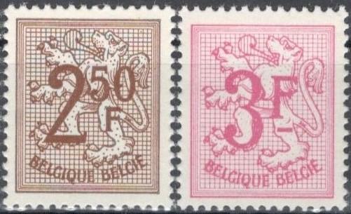 Бельгия, 1970, № 1603,1604, € 0,5, MNH, полн., стандарты