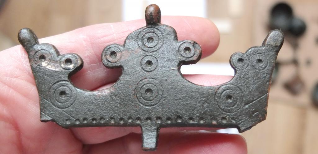 накладка корона бронзовая старинная, 19 век