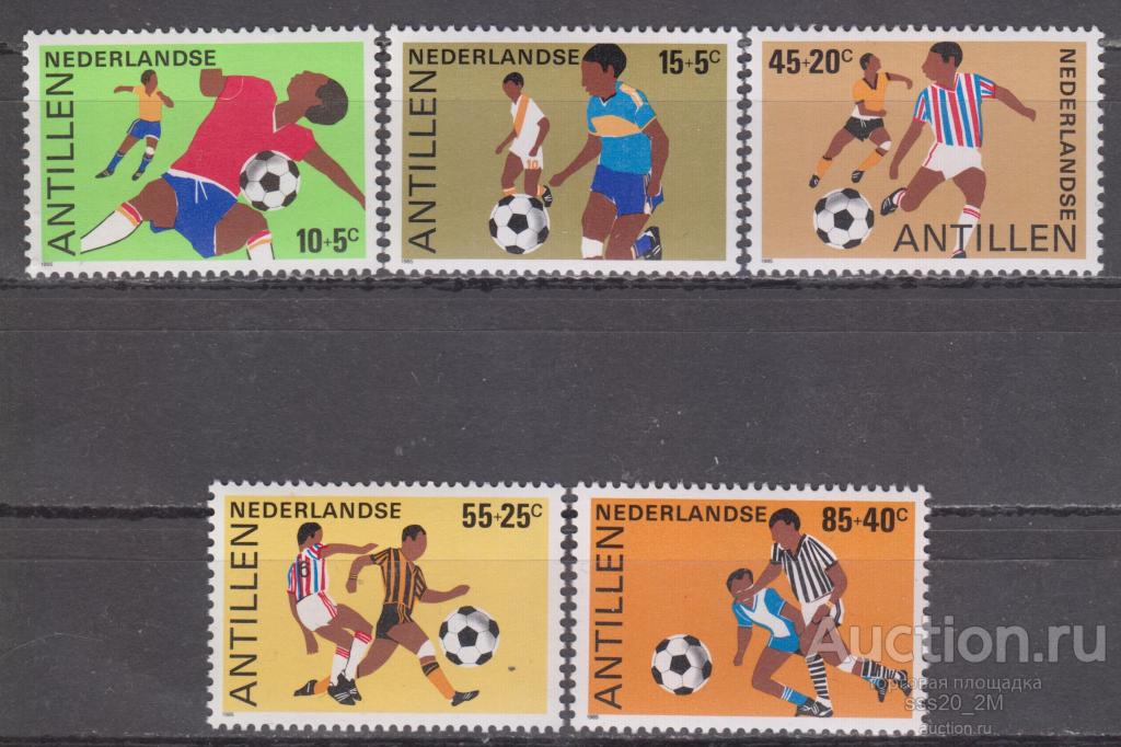 Нидерландские Антиллы 1985 футбол Mi552-556 MNH