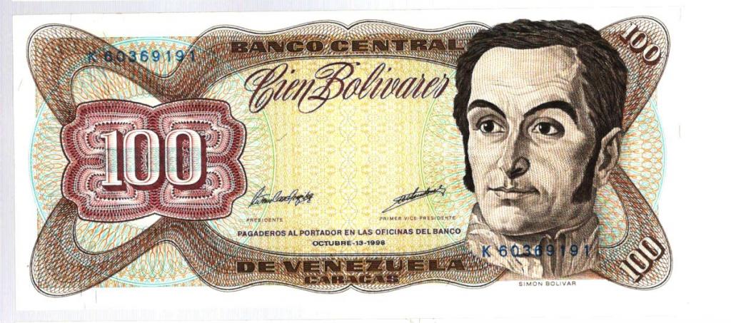 100 боливар 1998 Венесуэла ПРЕСС (006948)
