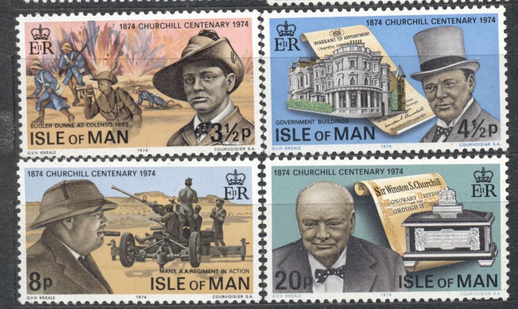 Мэн 1974 г.  серия 100 лет Черчилю  негашеная**