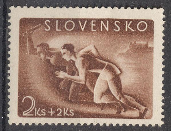 Словакия 1942 г. спорт Бег, эстафета  негашеная**
