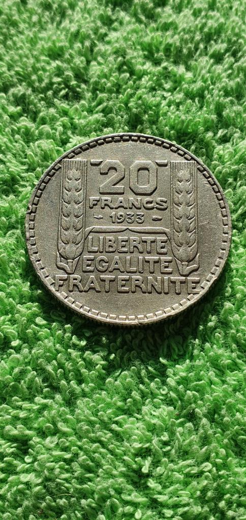 20 франков, 1933 год, республика Франция