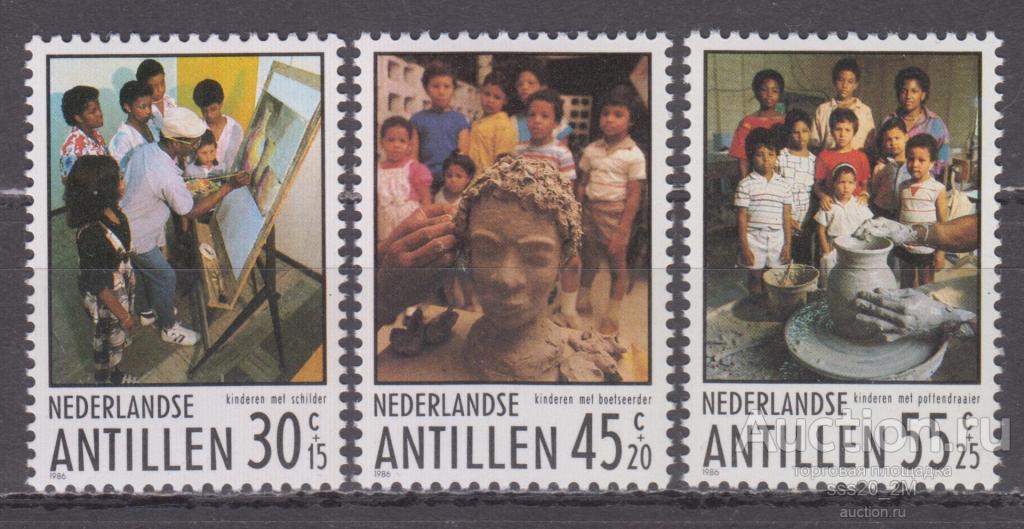 Нидерландские Антиллы 1986 дети искусство Mi586-588 MNH