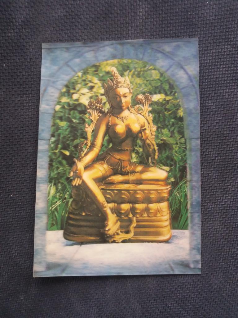 Открытка . Сияма - Тара . Буддизм. Монголия . Стерео объёмная .1960-70 г.г.