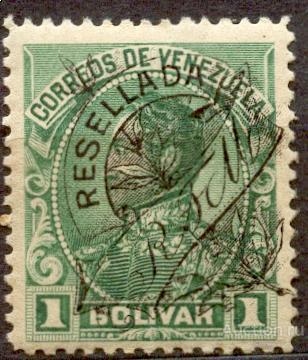 Венесуэла 1900 Боливар персоналии надпечатка