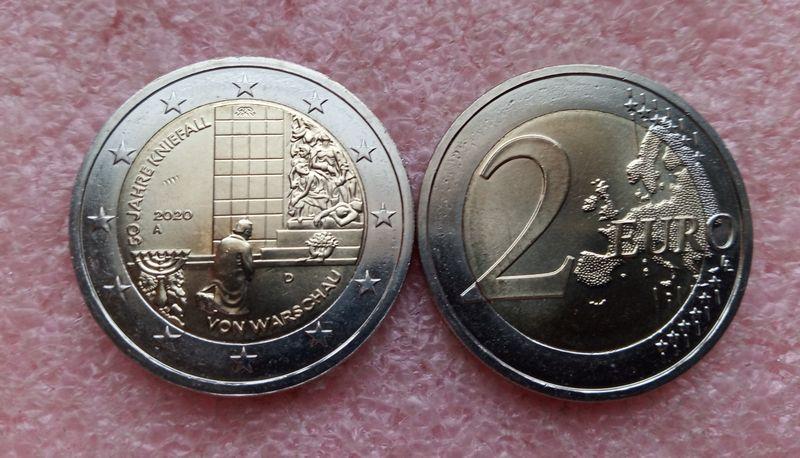 Германия 2 евро 2020 колени A unc