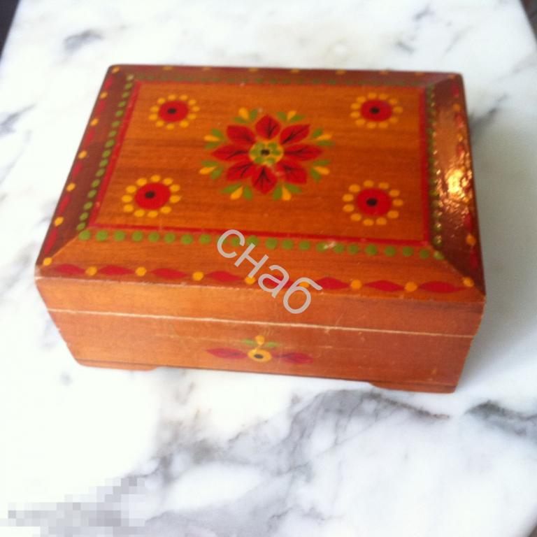 Шкатулка дерево лак Ручная роспись Винтаж СССР.  Ручная работа. 