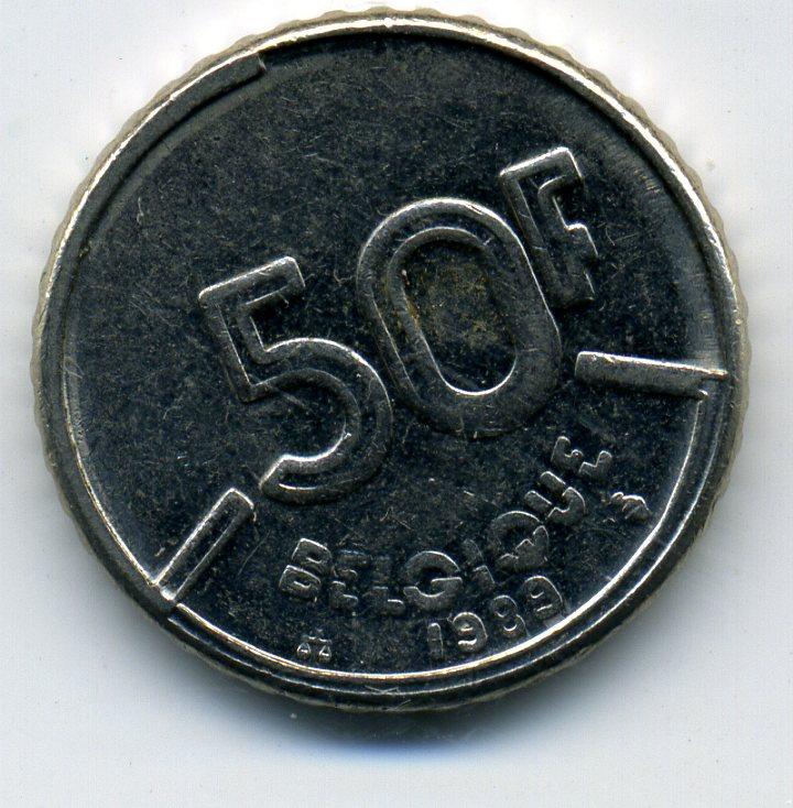 50 франков - Бельгия - 1989 - BELGIQUE - KM#168